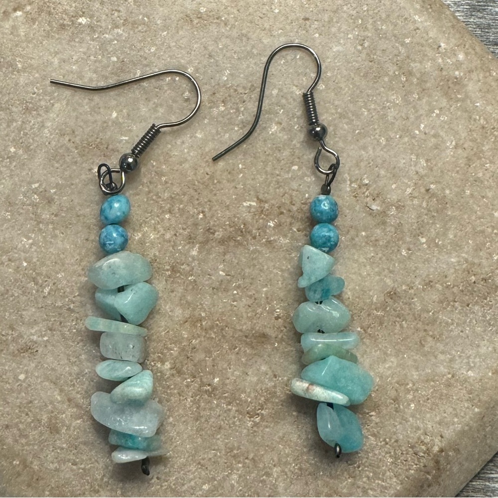 Handmade Blue Dangle Earrings